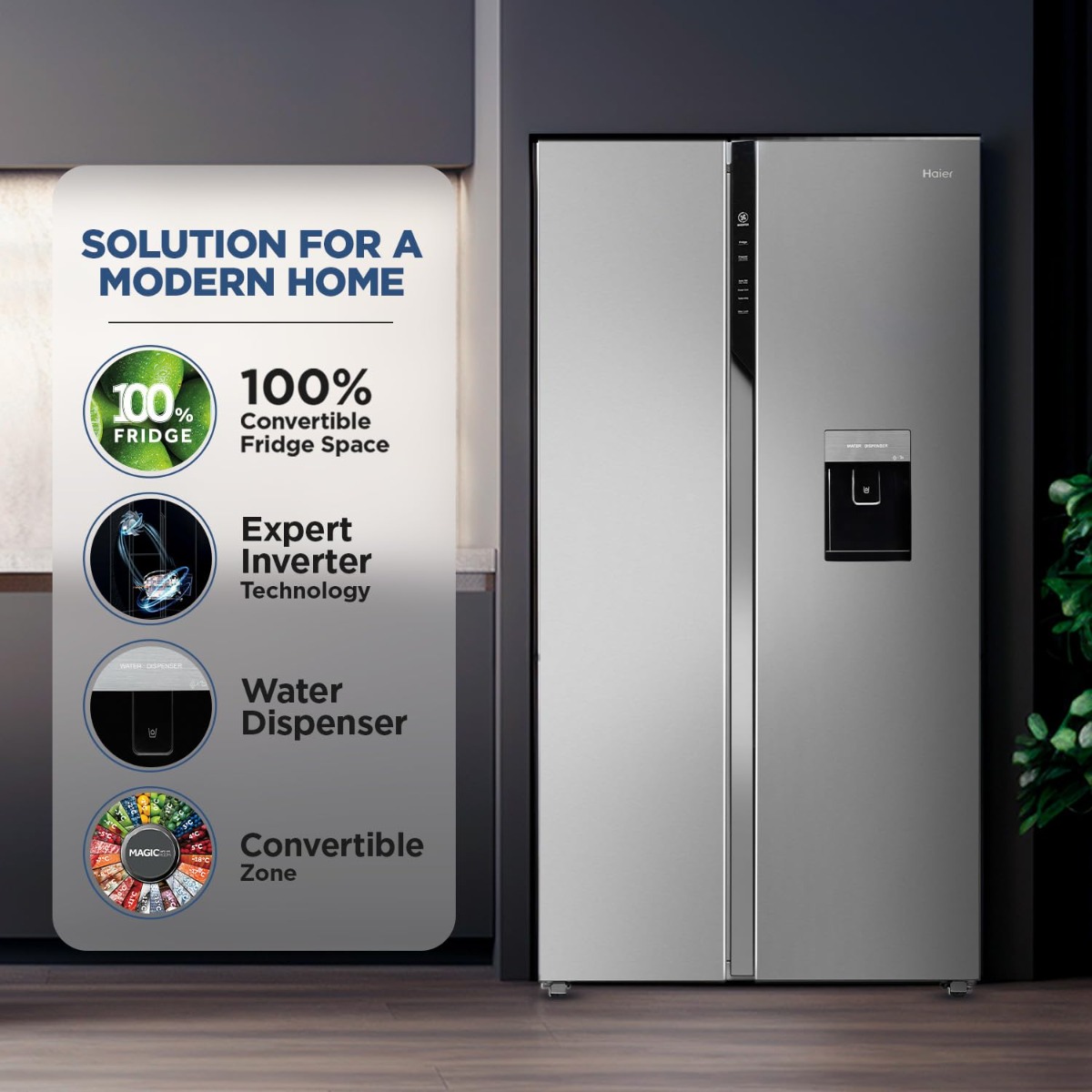  SmartChoice 2-Door Water Dispenser Side by Side Frost Free Refrigerator